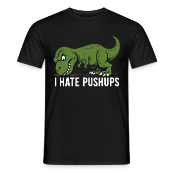 T-Rex - I hate pushups - gift - Men's T-Shirt - black - Front - AI Model Male 178 light (178cm)