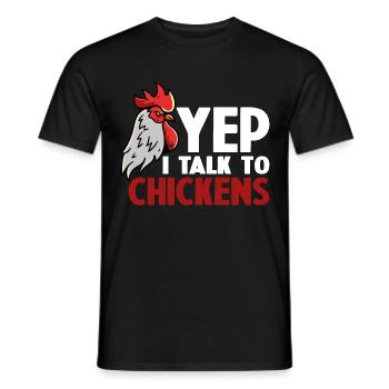 Funny Chicken For Men Women Crazy Chicken Farmer - Men's T-Shirt - black - Front - AI Model Male 178 light (178cm)