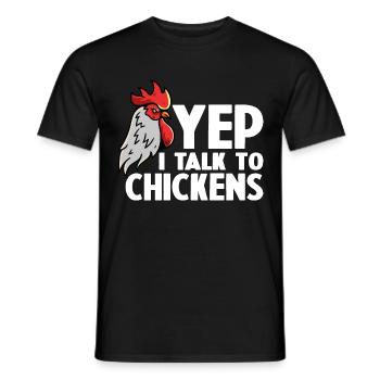 Funny Chicken For Men Women Crazy Chicken Farmer - Men's T-Shirt - black - Front - AI Model Male 178 light (178cm)