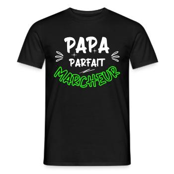 Papa parfait marcheur / randonnée / cadeau - T-shirt homme - noir - Devant - AI Model Male 178 light (178cm)