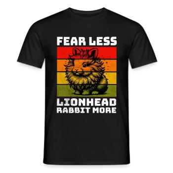 Lapin Tête de Lion Löwenkopfkaninchen - T-shirt homme - noir - Devant - AI Model Male 178 light (178cm)