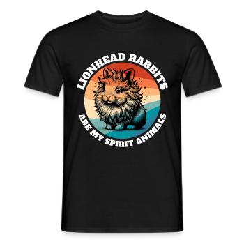 Funny Lion Head Rabbit Sayings - Men's T-Shirt - black - Front - AI Model Male 178 light (178cm)