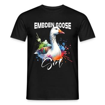 Embden Oie Fille Emdengans - T-shirt homme - noir - Devant - AI Model Male 178 light (178cm)