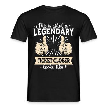 Legendärer IT Ticket - Männer T-Shirt - Schwarz - Vorne - AI Model Male 178 light (178cm)