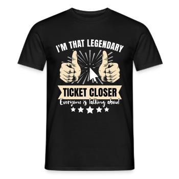 Legendärer IT Ticket - Männer T-Shirt - Schwarz - Vorne - AI Model Male 178 light (178cm)