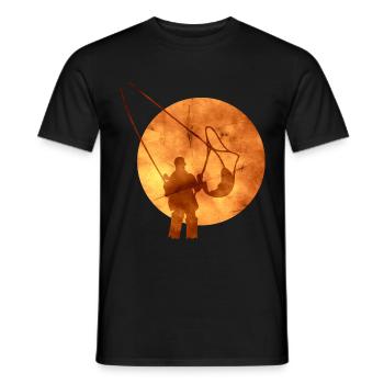 angler kescher fisch - Männer T-Shirt - Schwarz - Vorne - AI Model Male 178 light (178cm)