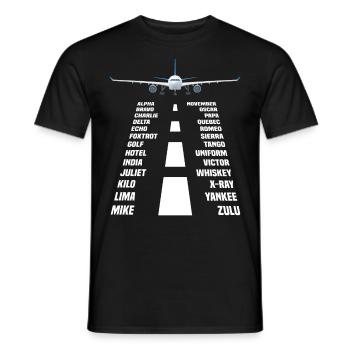 Flugzeug Pilot phonetisches Alphabet - Männer T-Shirt - Schwarz - Vorne - AI Model Male 178 light (178cm)