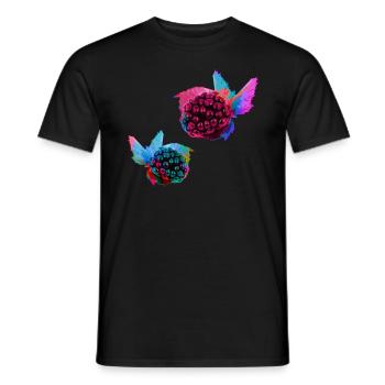 2 brombeeren,brombeere,blau,pop-art,blau,malerei, - Männer T-Shirt - Schwarz - Vorne - AI Model Male 178 light (178cm)