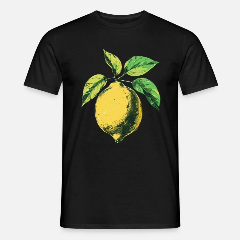 Zitrone Zeichung - Männer T-Shirt - Schwarz