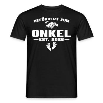 Befördert zum Onkel 2026 - Babyparty - Männer T-Shirt - Schwarz - Vorne - AI Model Male 178 light (178cm)
