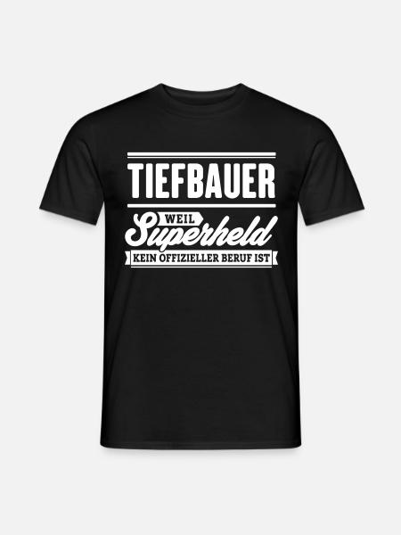 Superheld Tiefbauer - Männer T-Shirt - Schwarz