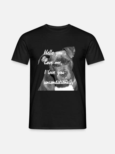 American Staffordshire, Hundegesicht ,Hundekopf, - Männer T-Shirt - Schwarz