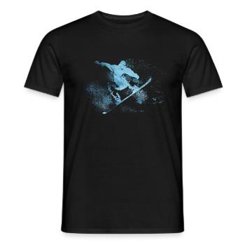 snowboard - Men's T-Shirt - black - Front - AI Model Male 178 light (178cm)