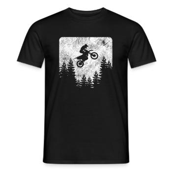 Croix Motard Motocross Motocross Carré - T-shirt homme - noir - Devant - AI Model Male 178 light (178cm)