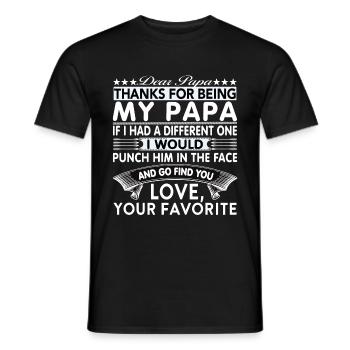 Dear Papa... - Men's T-Shirt - black - Front - AI Model Male 178 light (178cm)