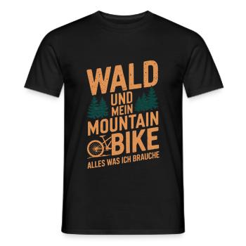 Mountainbike Downhill Berge Vintage Spruch - Männer T-Shirt - Schwarz - Vorne - AI Model Male 178 light (178cm)