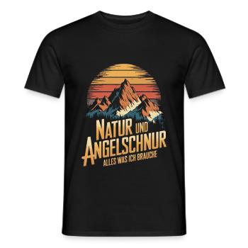 Angeln Fischen in der Natur lustiger Spruch - Männer T-Shirt - Schwarz - Vorne - AI Model Male 178 light (178cm)