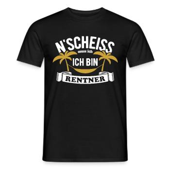 N' Scheiss muss ich, ich bin Rentner - Spruch - Männer T-Shirt - Schwarz - Vorne - AI Model Male 178 light (178cm)