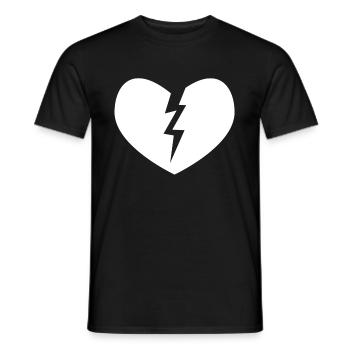 broken heart - Men's T-Shirt - black - Front - AI Model Male 178 light (178cm)