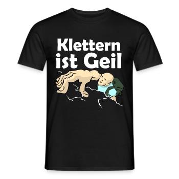 Climbing is cool | Climb - Men's T-Shirt - black - Front - AI Model Male 178 light (178cm)