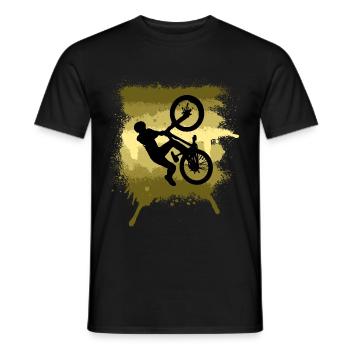 Mountainbike Dirt bike Trail Silhouette - Männer T-Shirt - Schwarz - Vorne - AI Model Male 178 light (178cm)