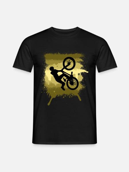 Mountainbike Dirt bike Trail Silhouette - Männer T-Shirt - Schwarz