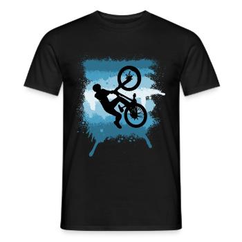 MTB Sprung Trick Mountainbike Graffiti - Männer T-Shirt - Schwarz - Vorne - AI Model Male 178 light (178cm)