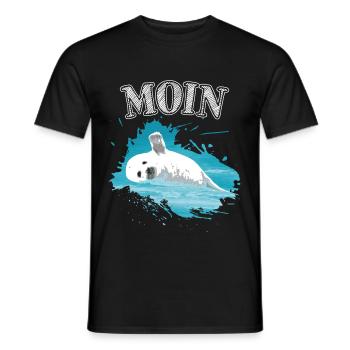 North Sea Seal Baby Moin Baltic Sea - Men's T-Shirt - black - Front - AI Model Male 178 light (178cm)
