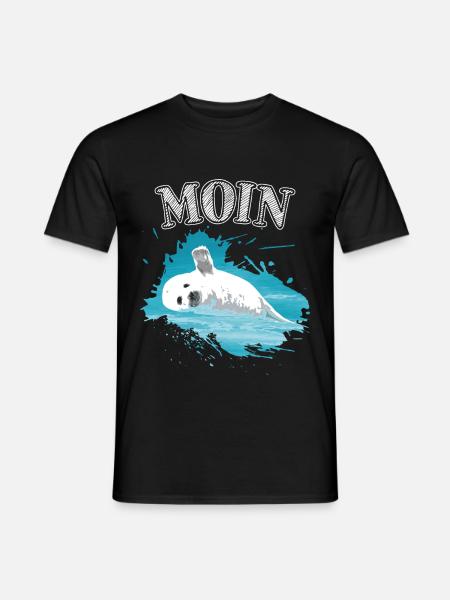 Nordsee Seehund Baby Moin Ostsee - Männer T-Shirt - Schwarz