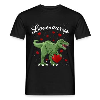 lovesaurus dinosaure saint valentin - T-shirt homme - noir - Devant - AI Model Male 178 light (178cm)