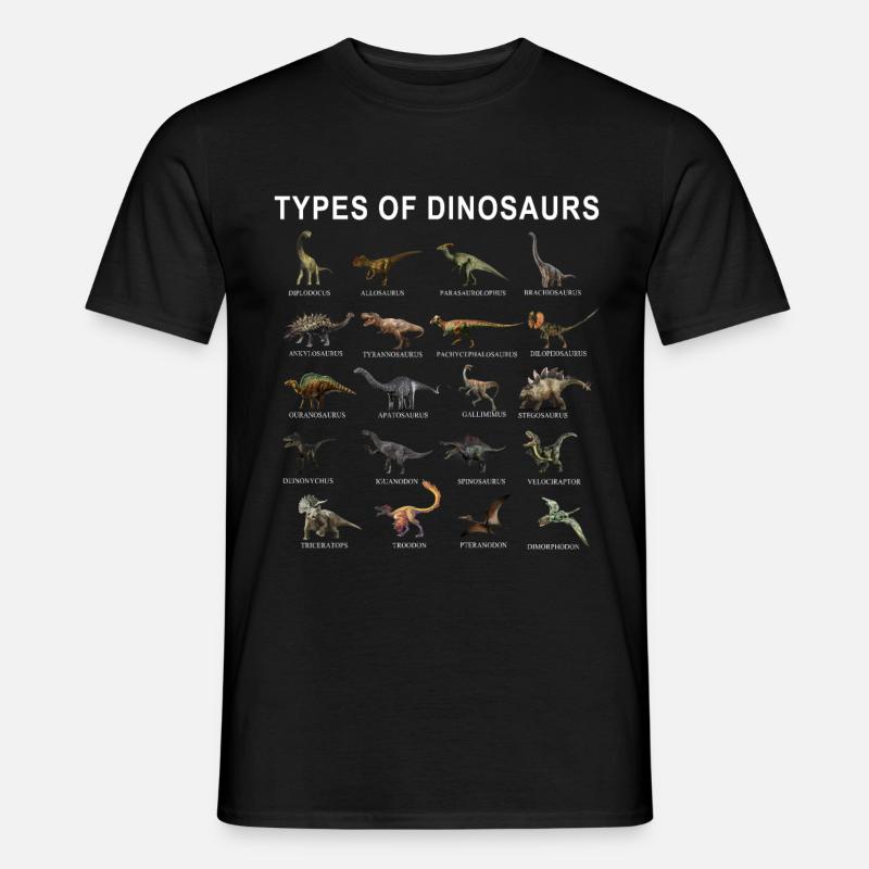 Dinosaurier - Männer T-Shirt - Schwarz