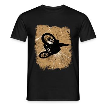 cool dirt bike rider boy vole avec vélo - T-shirt homme - noir - Devant - AI Model Male 178 light (178cm)