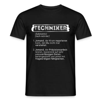 TECHNIKER WÖRTERBUCH - Männer T-Shirt - Schwarz - Vorne - AI Model Male 178 light (178cm)