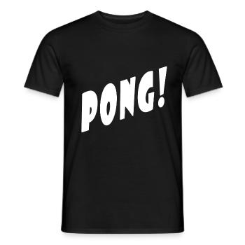 Pong! - Black / Black - Partner / Duo Look - Ping! - Men's T-Shirt - black - Front - AI Model Male 178 light (178cm)