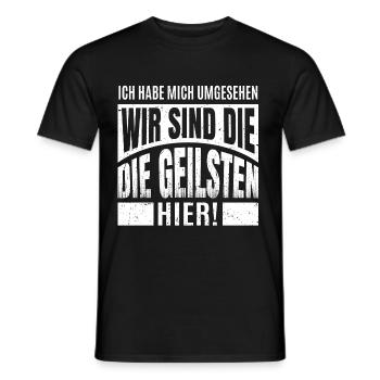 I looked around - we are the hottest... - Men's T-Shirt - black - Front - AI Model Male 178 light (178cm)