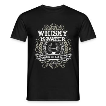 Whisky T-Shirt Spruch Whisky Is Water - Männer T-Shirt - Schwarz - Vorne - AI Model Male 178 light (178cm)