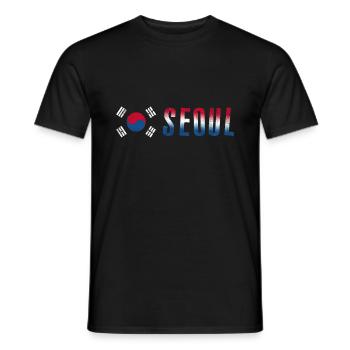 Séoul | Corée - T-shirt homme - noir - Devant - AI Model Male 178 light (178cm)
