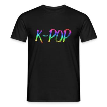 K-POP - Men's T-Shirt - black - Front - AI Model Male 178 light (178cm)