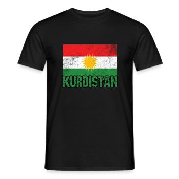 Kurdistan flag - Men's T-Shirt - black - Front - AI Model Male 178 light (178cm)