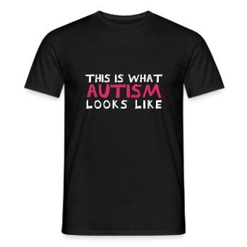 autisme - T-shirt homme - noir - Devant - AI Model Male 178 light (178cm)