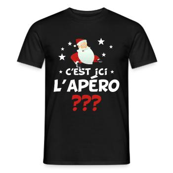 père noël - T-shirt homme - noir - Devant - AI Model Male 178 light (178cm)