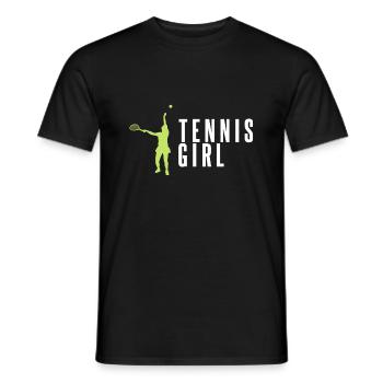 Fille de tennis | Idée cadeau tennis femme - T-shirt homme - noir - Devant - AI Model Male 178 light (178cm)