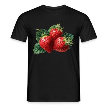 Erdbeere - Männer T-Shirt - Schwarz - Vorne - AI Model Male 178 light (178cm)