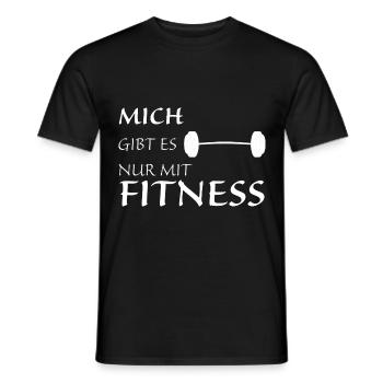 Nur mit Fitness - Männer T-Shirt - Schwarz - Vorne - AI Model Male 178 light (178cm)
