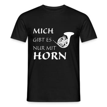 Nur mit Horn - Männer T-Shirt - Schwarz - Vorne - AI Model Male 178 light (178cm)