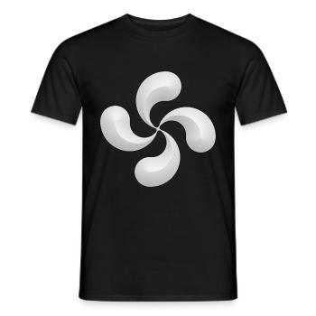 basque_cross_lauburu_8 - Men's T-Shirt - black - Front - AI Model Male 178 light (178cm)