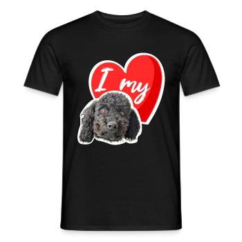 I love my poodle - Men's T-Shirt - black - Front - AI Model Male 178 light (178cm)