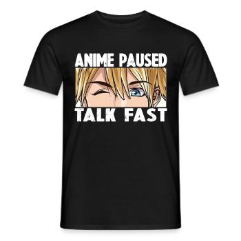 ANIME PAUSED TALK FAST - T-shirt homme - noir - Devant - AI Model Male 178 light (178cm)