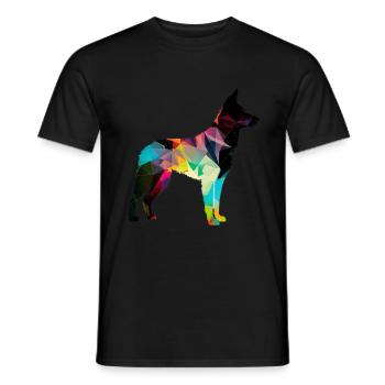 Beautiful dog - colorful dog - Men's T-Shirt - black - Front - AI Model Male 178 light (178cm)