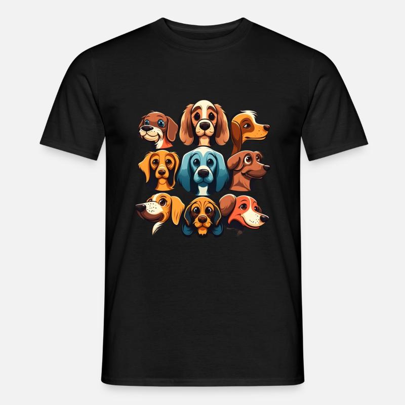 Bunte Hunde - Hunde Gruppe - Männer T-Shirt - Schwarz
